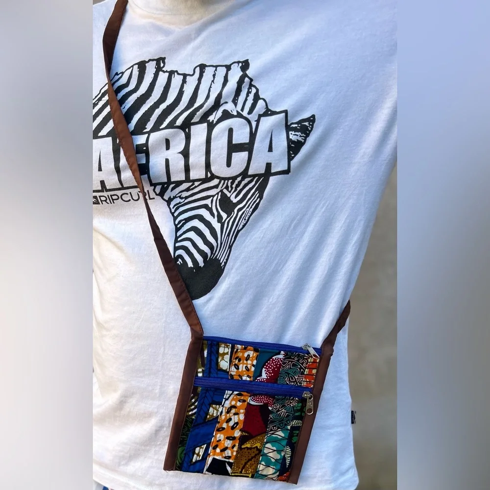 NW 💯 Cotton Patch Vlisco Fabric Crossbody Purse Sz 6”x6”